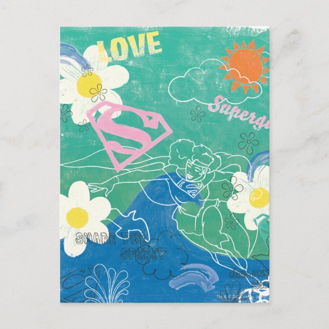 Postal Supergirl comparte el espíritu y el amor (Anverso)