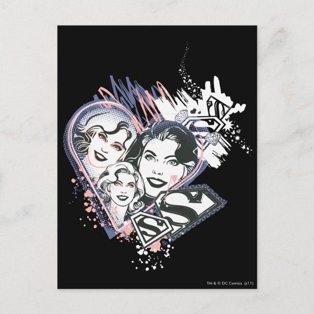Postal Supergirl Face Collage (Anverso)
