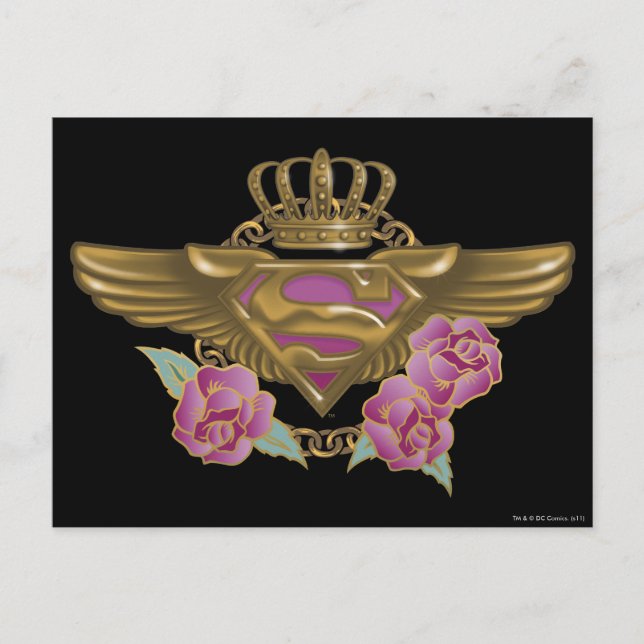 Postal Supergirl Golden Wings (Anverso)