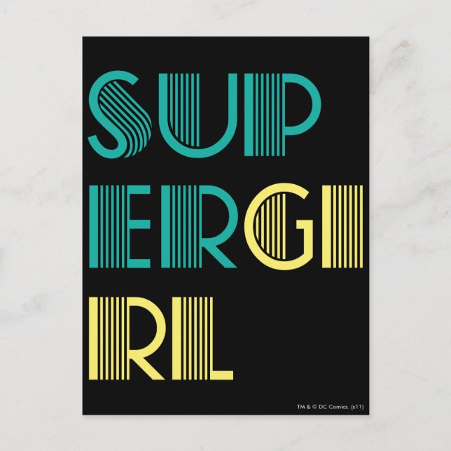 Postal Supergirl Green y Yellow (Anverso)