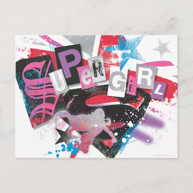 Postal Supergirl Grunge Design (Anverso)