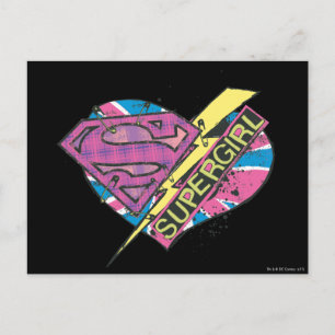Postal Supergirl Heart and Bolt