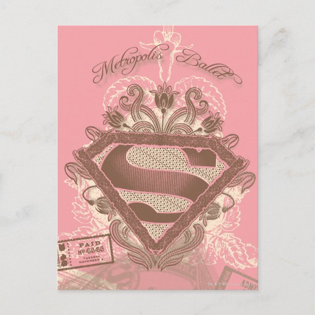 Postal Supergirl Metropolis Ballet Pink (Anverso)