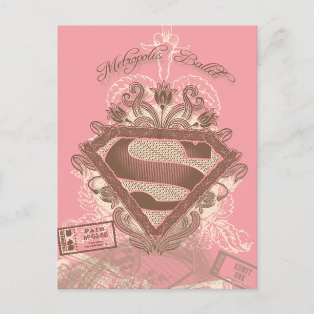 Postal Supergirl Metropolis Ballet Pink (Anverso)
