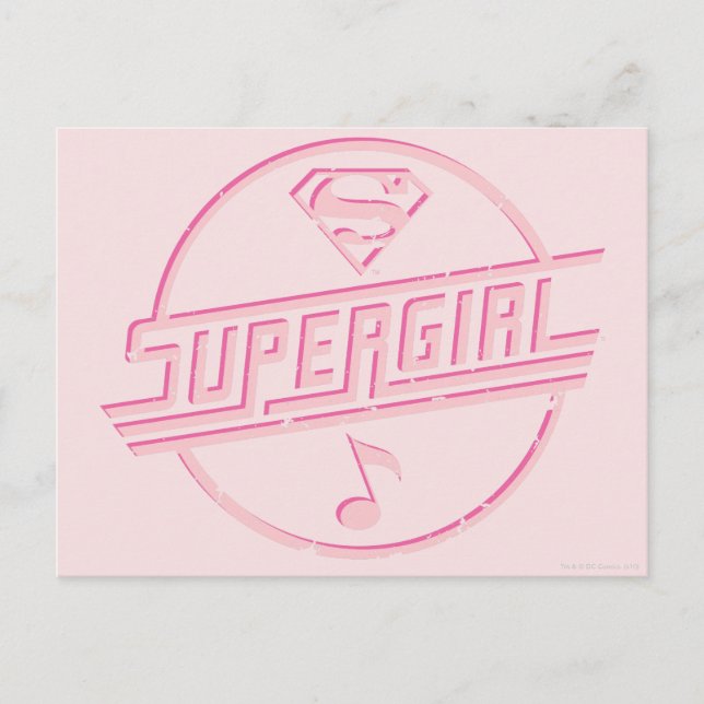 Postal Supergirl Pink Music Note (Anverso)