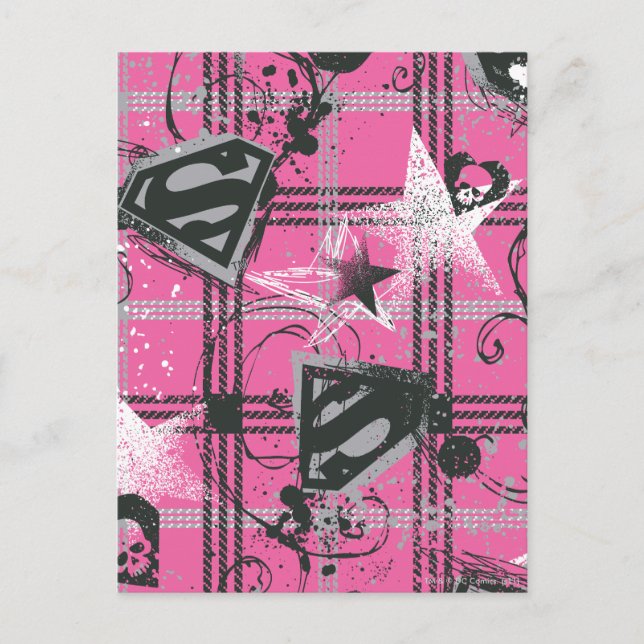 Postal Supergirl Pink Splatter Square (Anverso)