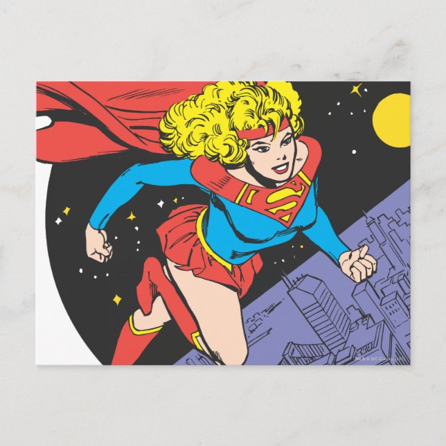 Postal Supergirl Saltos en el espacio (Anverso)