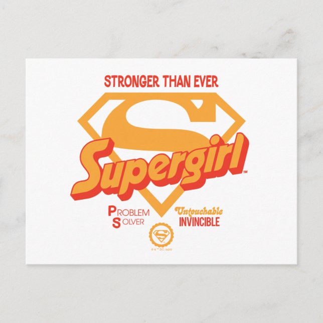 Postal Supergirl Stronger Than Ever Retro Graphic (Anverso)