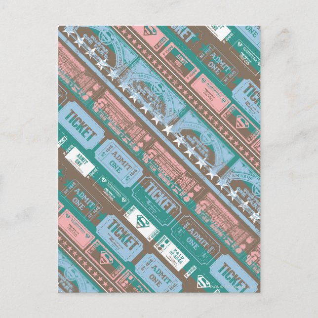 Postal Supergirl Ticket Pattern Blue (Anverso)