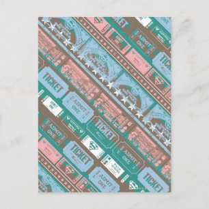 Postal Supergirl Ticket Pattern Blue