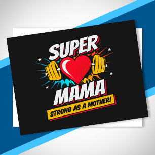 Postal Superhero Mamá - Fuerte Como Una Madre - Super Mam