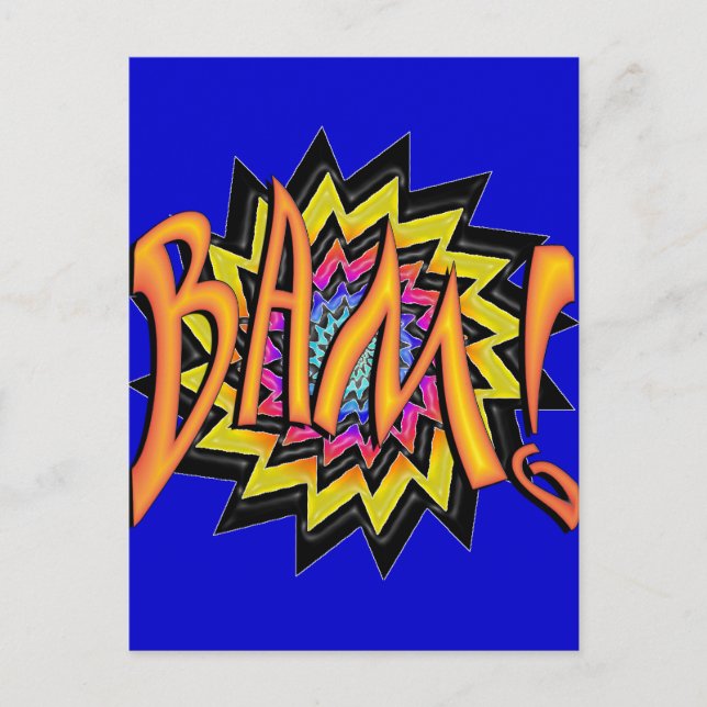 Postal ¡Superhéroe BAM! (Anverso)