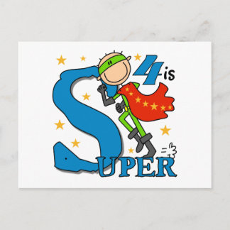 Postal Superhéroe Boy 4 camisetas y regalos de cumpleaños