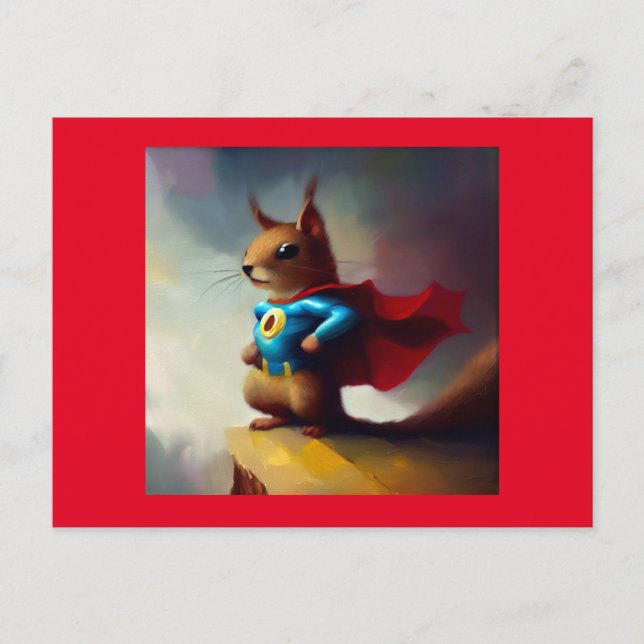 Postal Superhéroe de ardilla (Anverso)