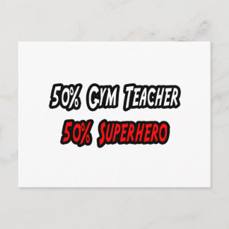 Postal Superhéroe de profesor de gimnasia