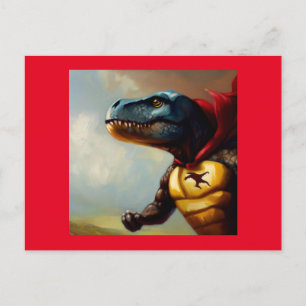 Postal Superhéroe de T Rex