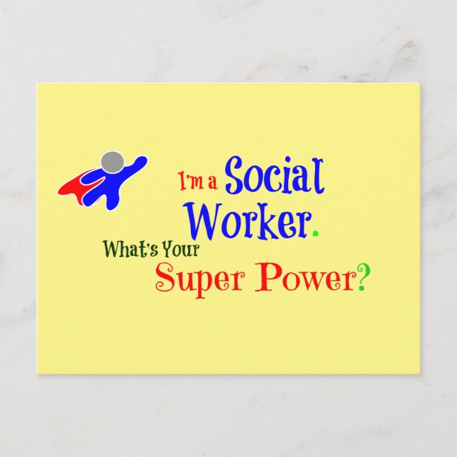 Postal Superhéroe de trabajador social (Anverso)