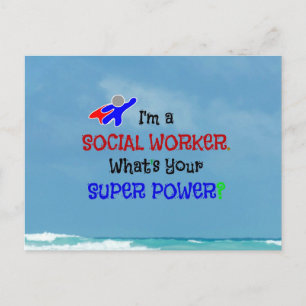 Postal Superhéroe de trabajador social