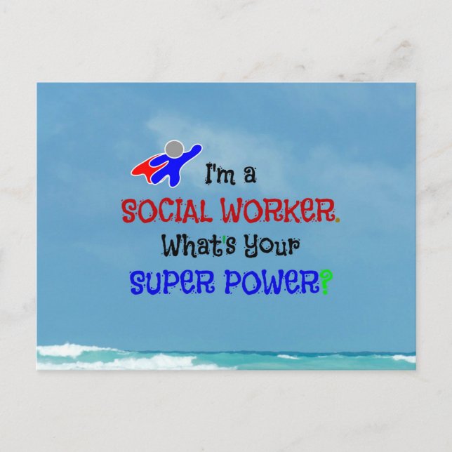 Postal Superhéroe de trabajador social (Anverso)