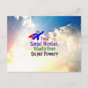 Postal Superhéroe de trabajador social