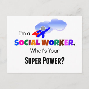 Postal Superhéroe de trabajador social