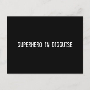 Postal superhéroe disfrazado