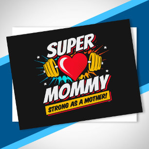 Postal Superheroe Mamá - Fuerte Como Una Madre - Super Ma
