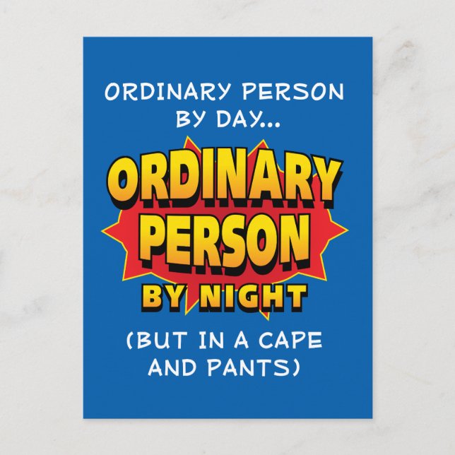 Postal Superhéroe ordinario (Anverso)