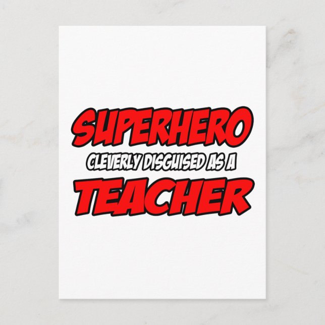 Postal Superhéroe... profesor (Anverso)