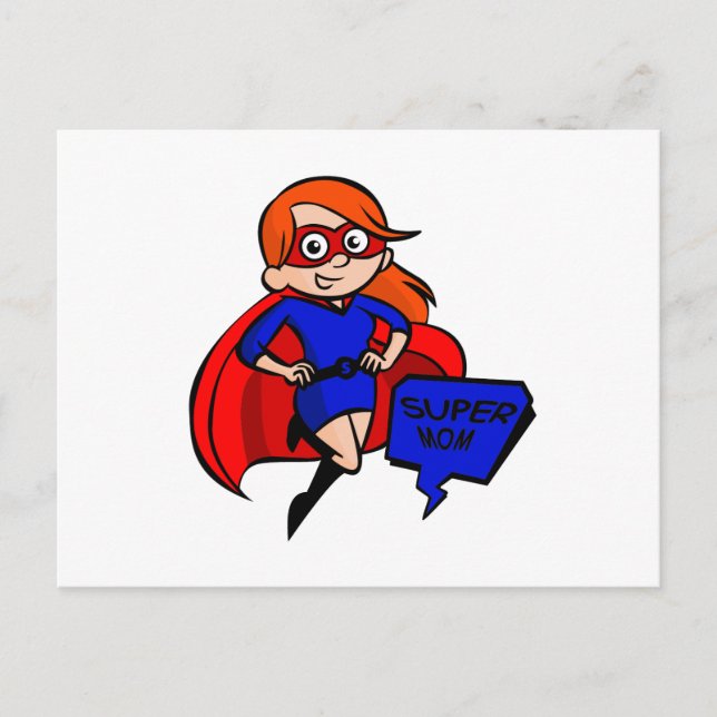 Postal supermamá de pelirroja (Anverso)
