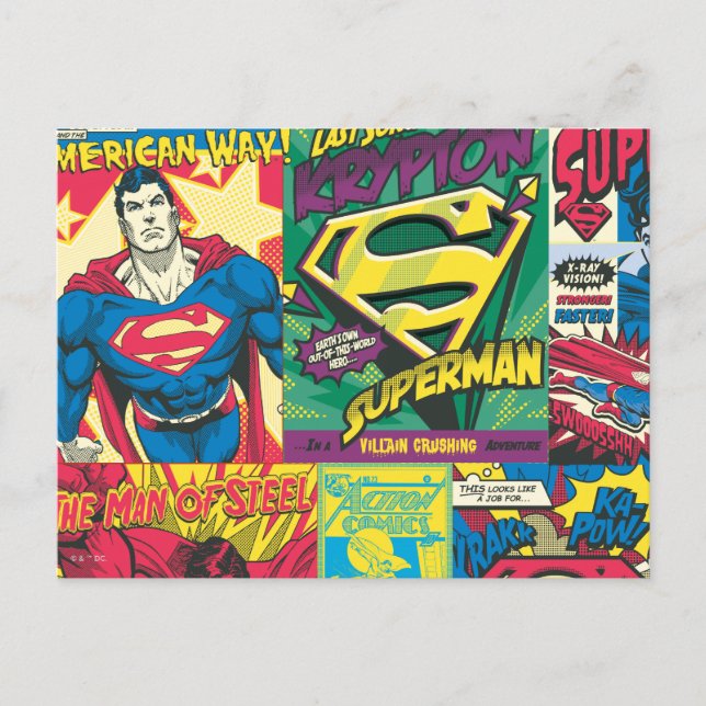 Postal Superman Comic Panels (Anverso)