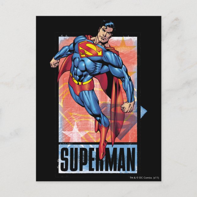 Postal Superman con borde oscuro (Anverso)