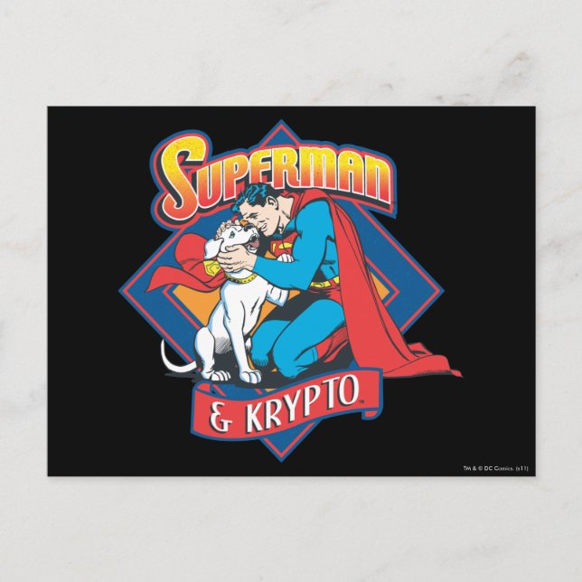 Postal Superman con Krypto (Anverso)