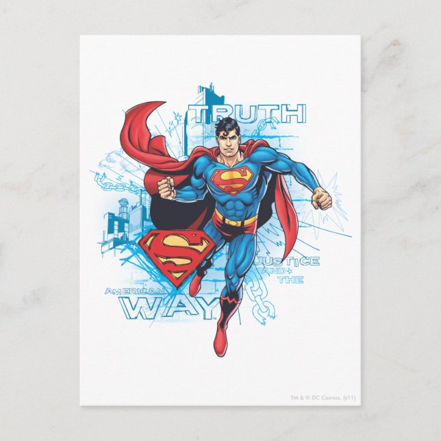 Postal Superman con logotipo (Anverso)