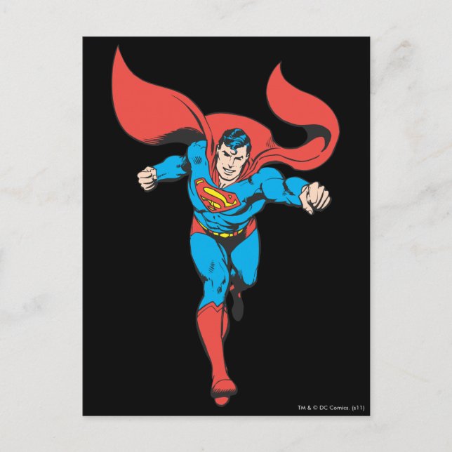 Postal Superman corre hacia delante 2 (Anverso)