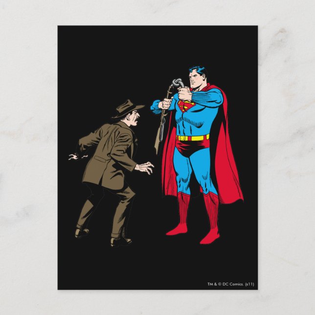 Postal Superman dobla una pistola (Anverso)
