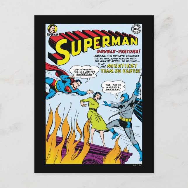 Postal Superman (doble rasero con Batman) (Anverso)