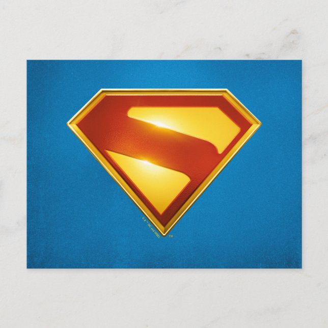 Postal Superman Escudo Dorado Brillo (Anverso)