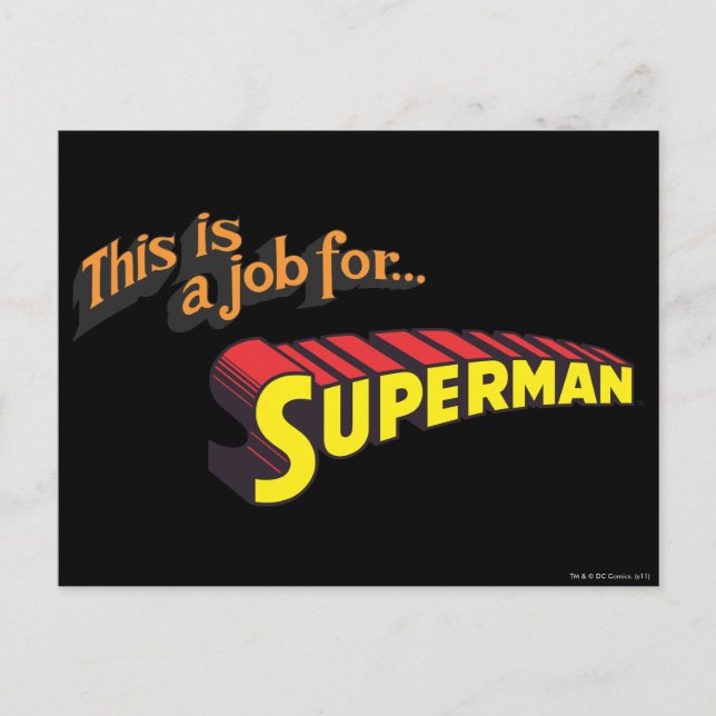 Postal Superman | Este es un trabajo para... Logotipo (Anverso)