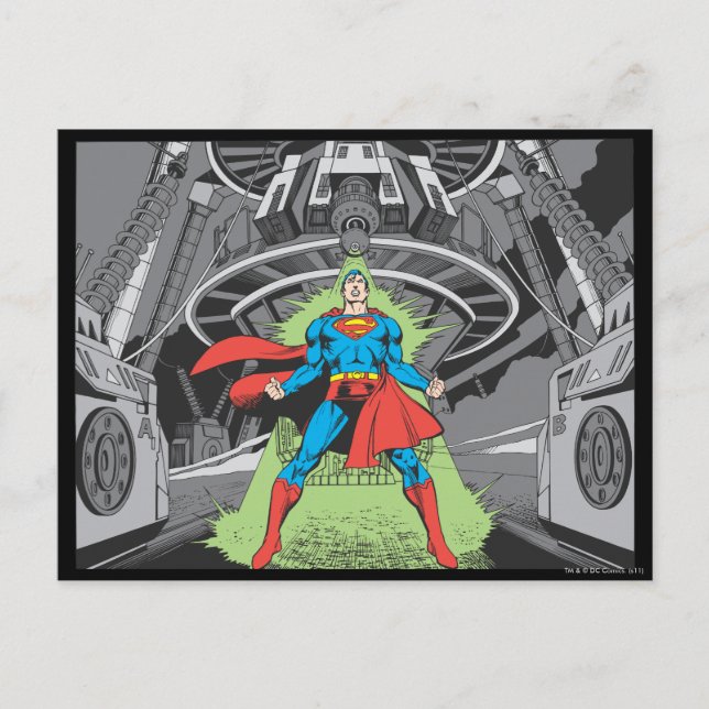 Postal Superman expuesto a la criptonita (Anverso)