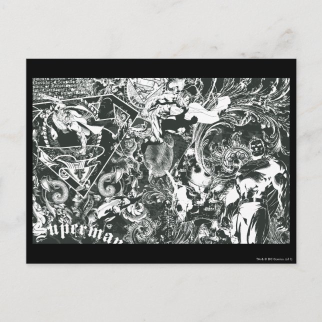 Postal Superman Gray Collage (Anverso)