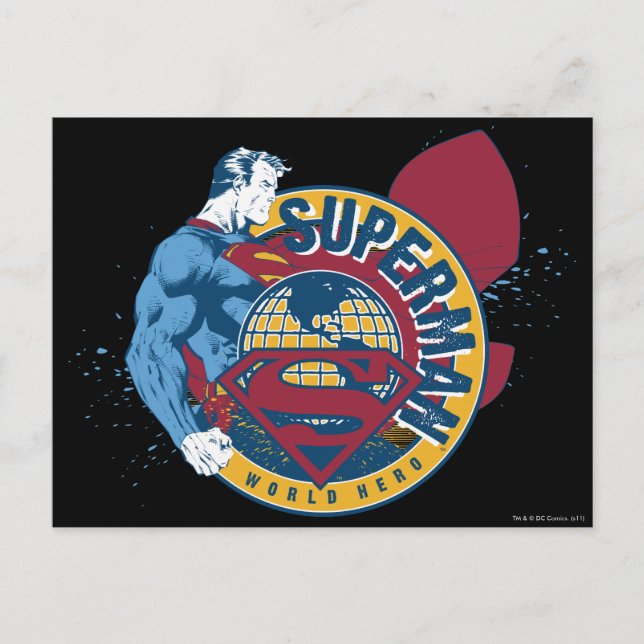 Postal Superman - Héroe Mundial (Anverso)