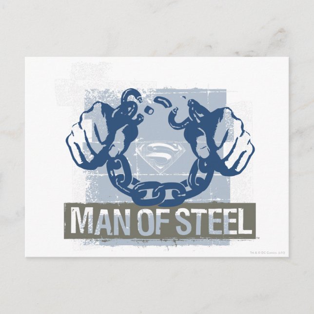 Postal Superman Man of Steel (Anverso)