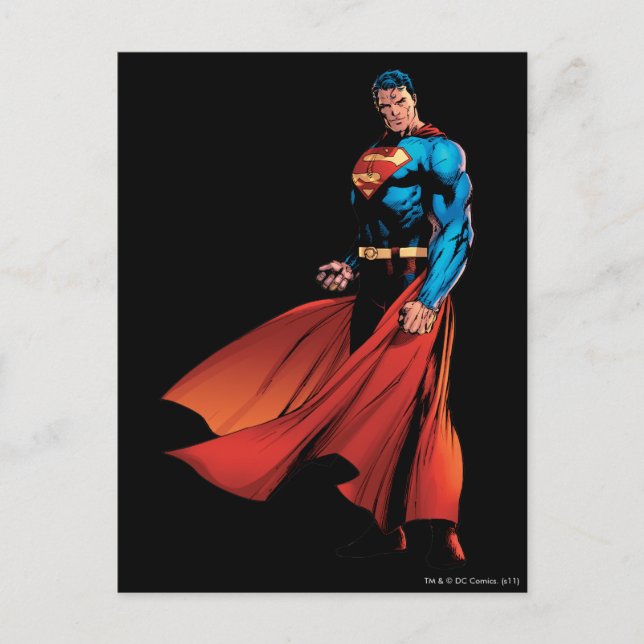 Postal Superman mira frente (Anverso)