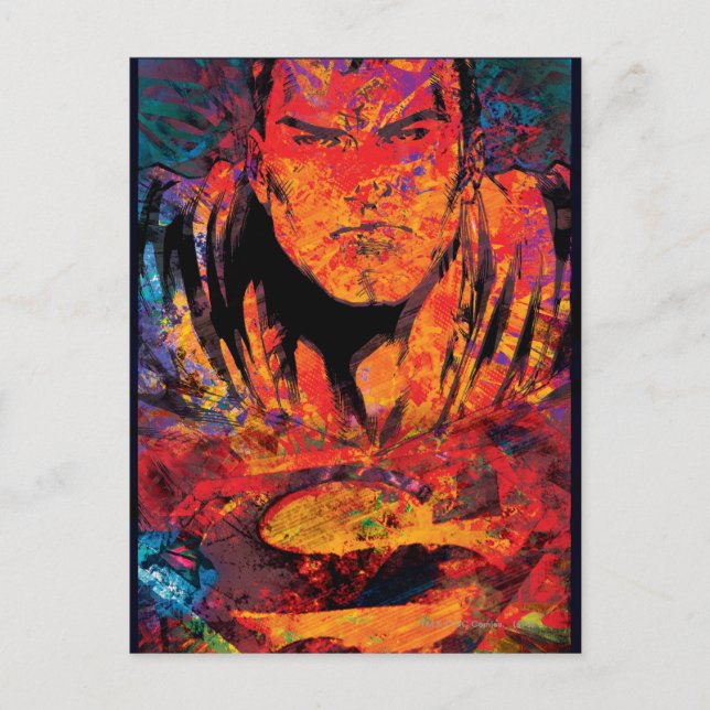 Postal Superman Naranja Grunge (Anverso)