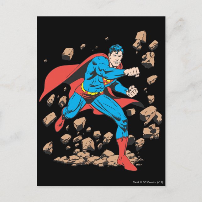 Postal Superman Runs in Rubble (Anverso)