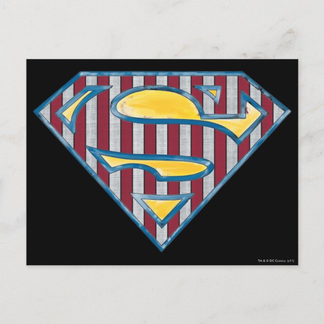 Postal Superman S-Shield | Logotipo a rayas (Anverso)