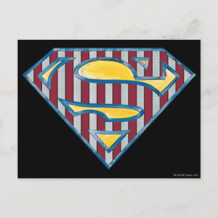 Postal Superman S-Shield Logotipo a rayas