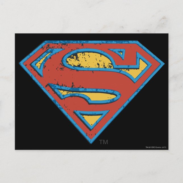 Postal Superman S-Shield | Logotipo de desenfoque azul (Anverso)