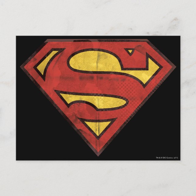 Postal Superman S-Shield | Logotipo Grunge (Anverso)